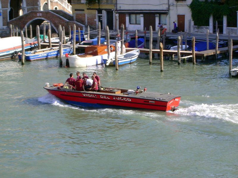 Just in case: a fire boat.