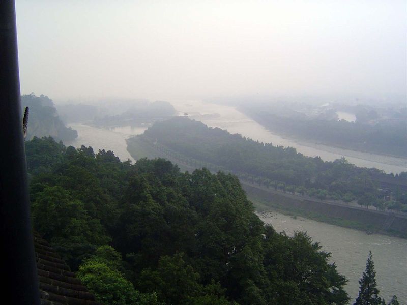 From the hillside.