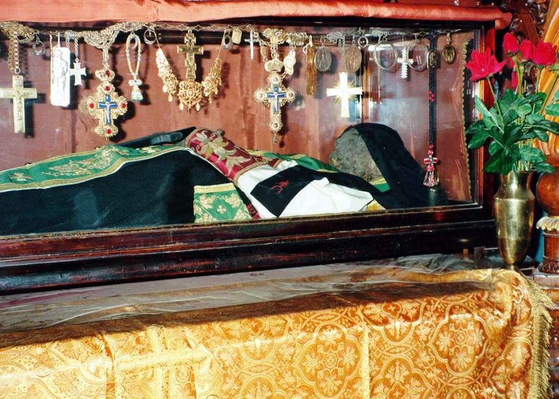 St. Saba himself, in the church.