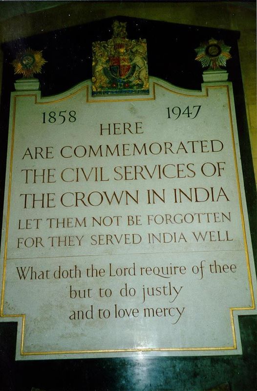 The cloister of Westminster Abbey has several monuments to the colonial services. Here's one of them. The words are by George Cunningham, wh