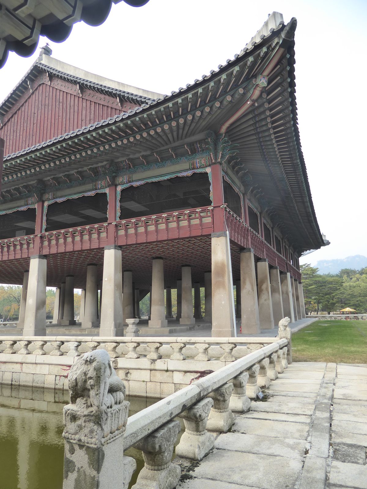 Off to one side: Kyonghwe-ru, a banquet hall and more, because each of the 48 columns is marked with the name of one of the 24 Korean season