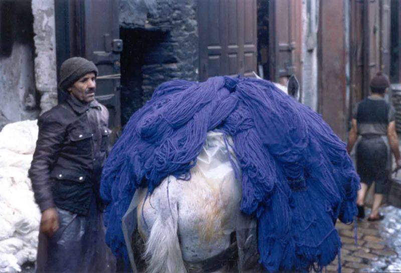 Freshly dyed yarn.