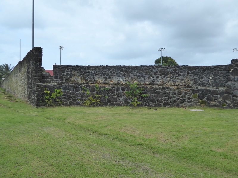 The site of the Spanish fort is now a baseball field, properly lit.