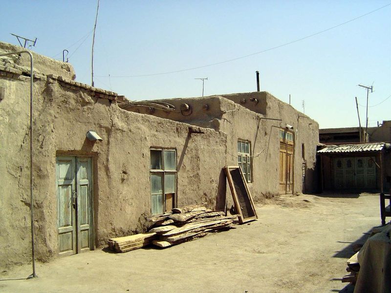 The buildings are modest.