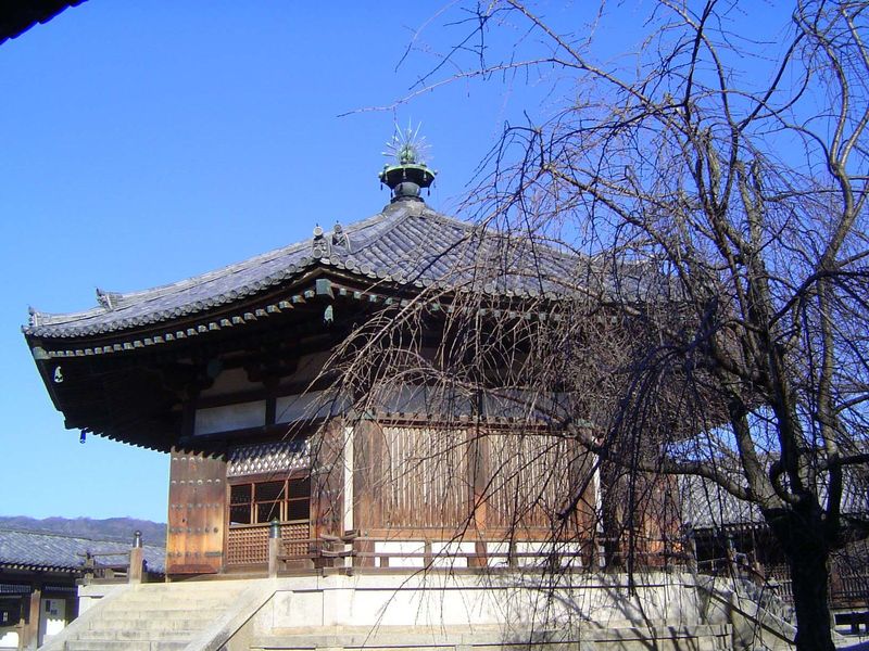 Inside its enclosure is the Yumedono or Hall of Visions, where Prince Shotoku is said to have retreated when needing divine help in his inte