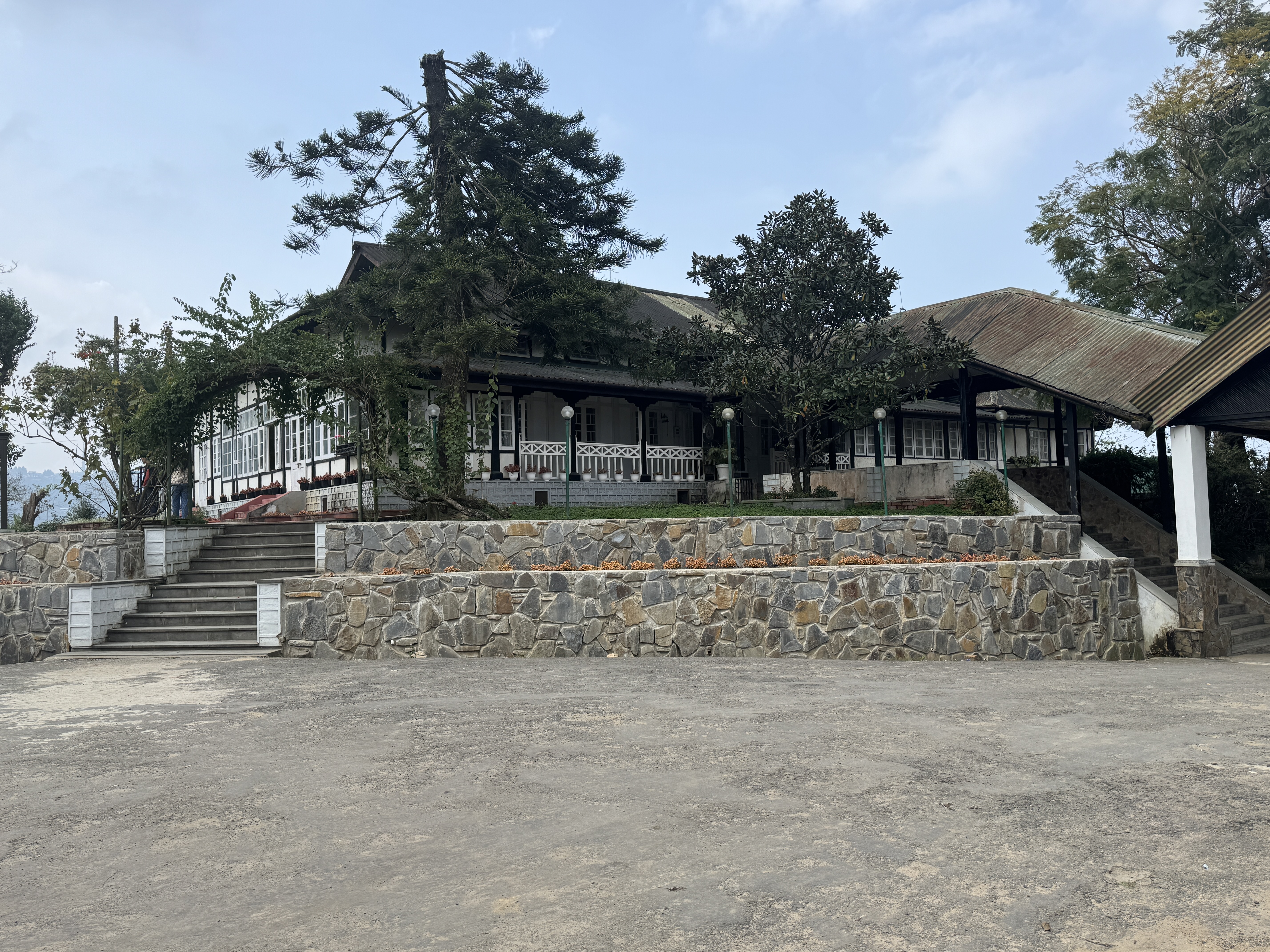 Here's a building in the style of the bungalows once built for British colonial officers.
