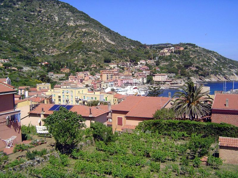 The biggest town is Giglio Porto, on the island's east coast. A ferry to the mainland is docked in the harbor.