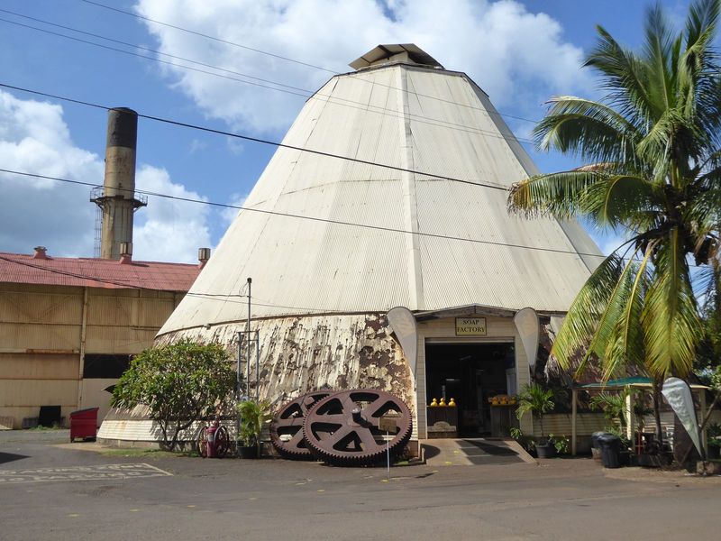 Looks original but isn't: this soap factory does not appear on an aerial photo published in Joseph Kennedy's North Shore of O'ahu, 2011.