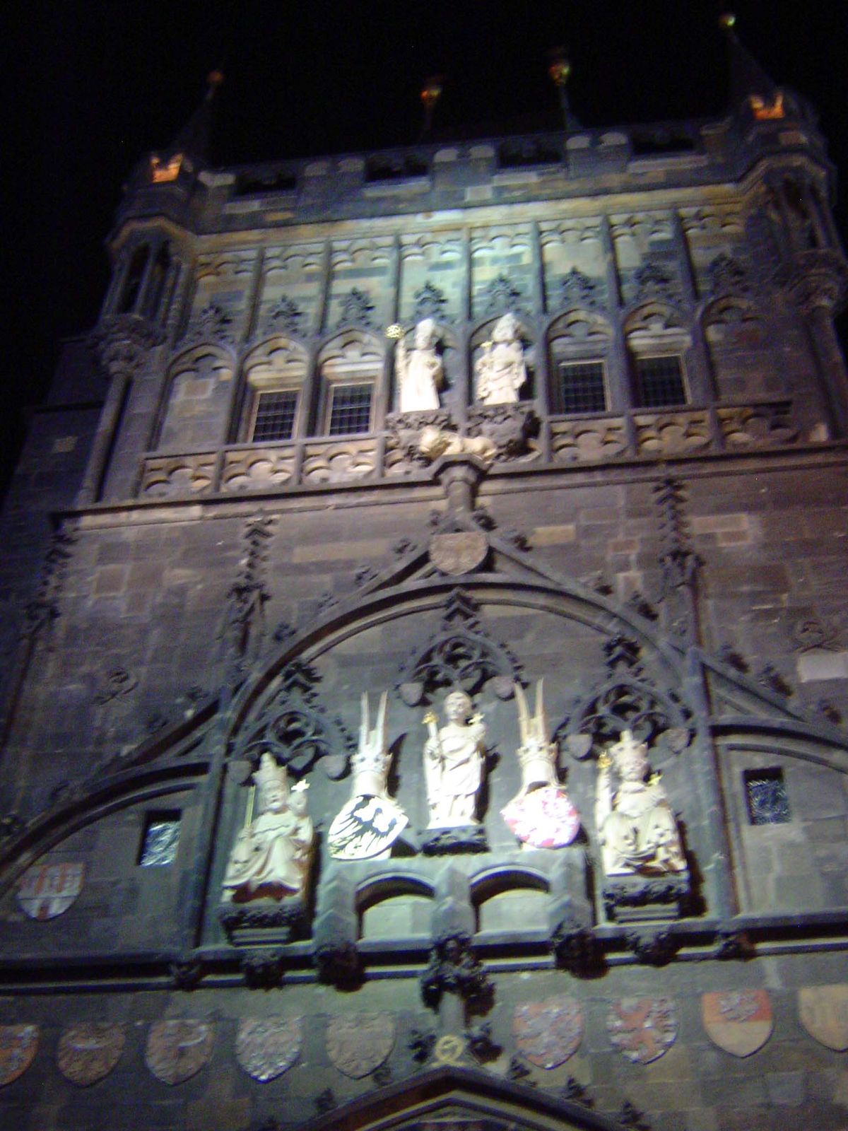 The tower has images of Emperor Charles IV and King Vaclav IV.