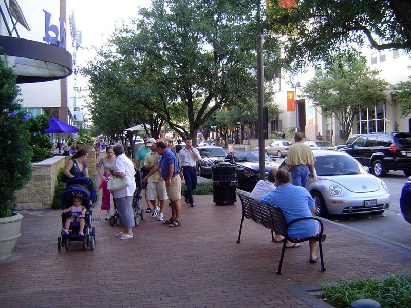 Here's a view of Bishop Avenue, the development's instant Main Street.