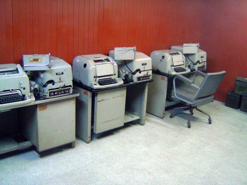 Basement teletypes.