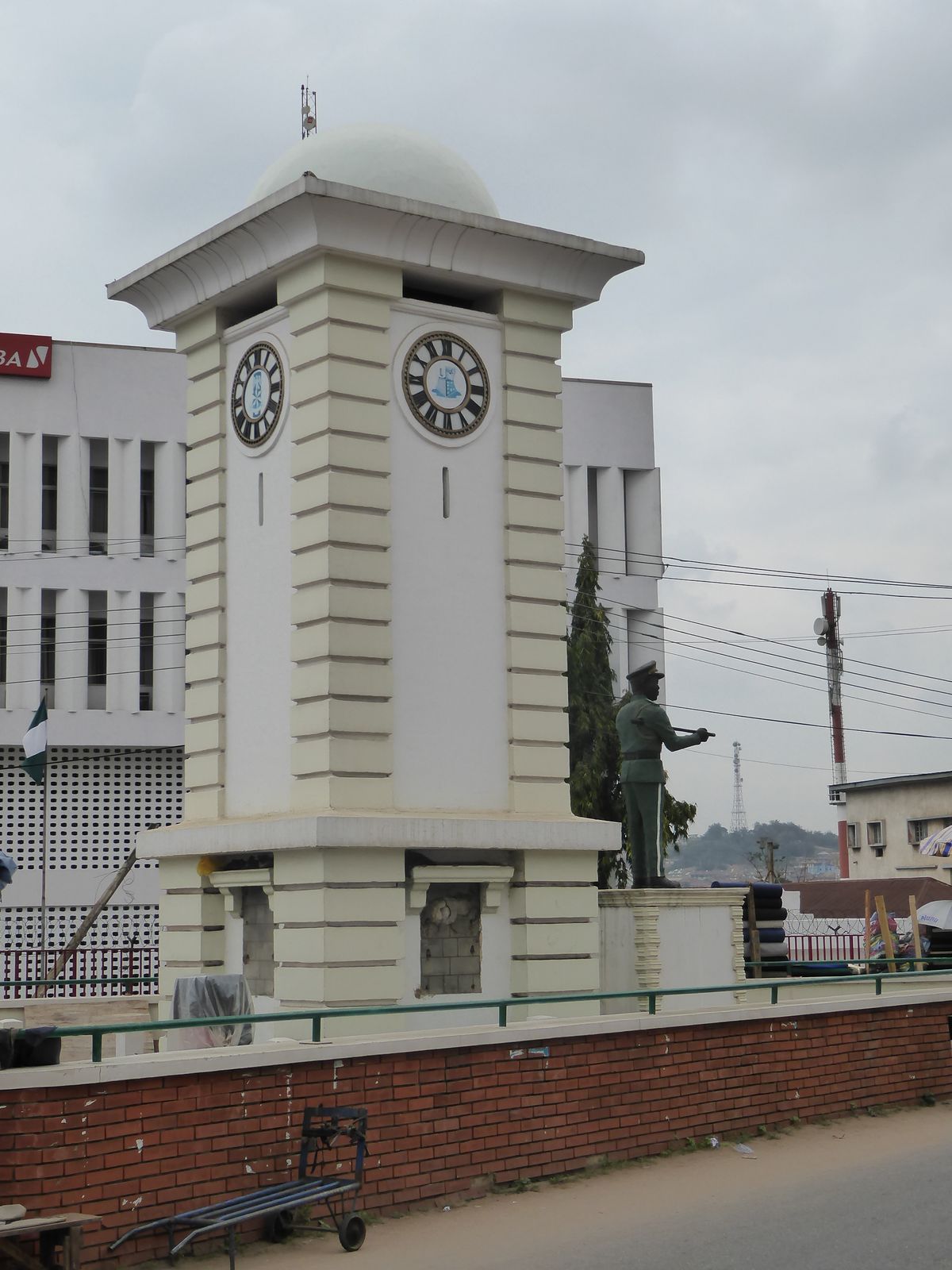 The nearby war memorial has been stripped of its plaques.