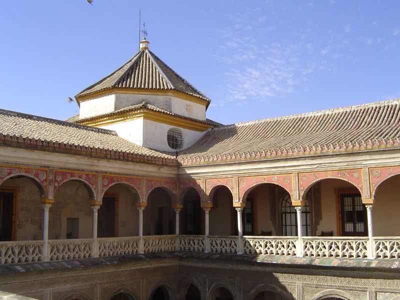 The courtyard of the Casa de Pilatos, with an octagonal dome copied from the Alhambra's Hall of the Two Sisters.