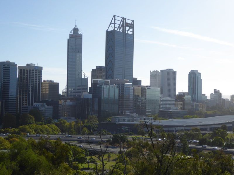 The fine skateboard surface is the roof of the Perth Convention and Exhibition Center.