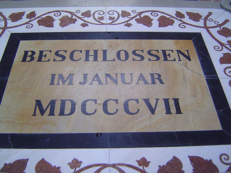 A stone set in the floor recalls Ludwig's first involvement.
