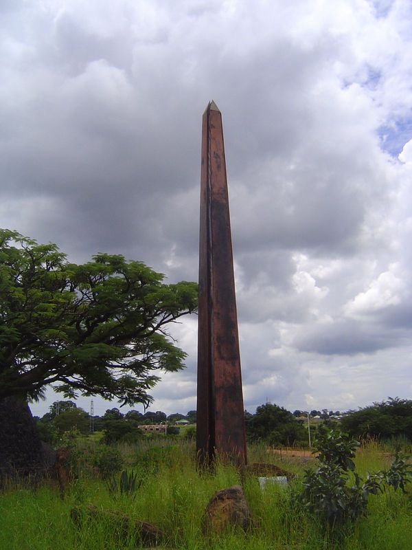 Even residents of Luanshya often don't recognize this monument made of copper slabs it's not solid but, rather, composed of four separate sl