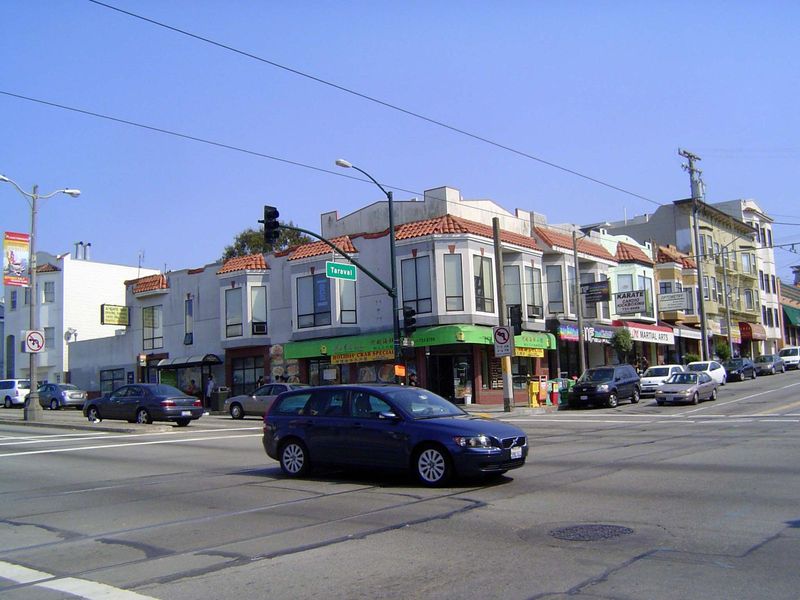 Still farther north, here at 19th and Taraval, there used to be a Mobil gas station at the corner shown here. Tom Brochard was the dealer, a