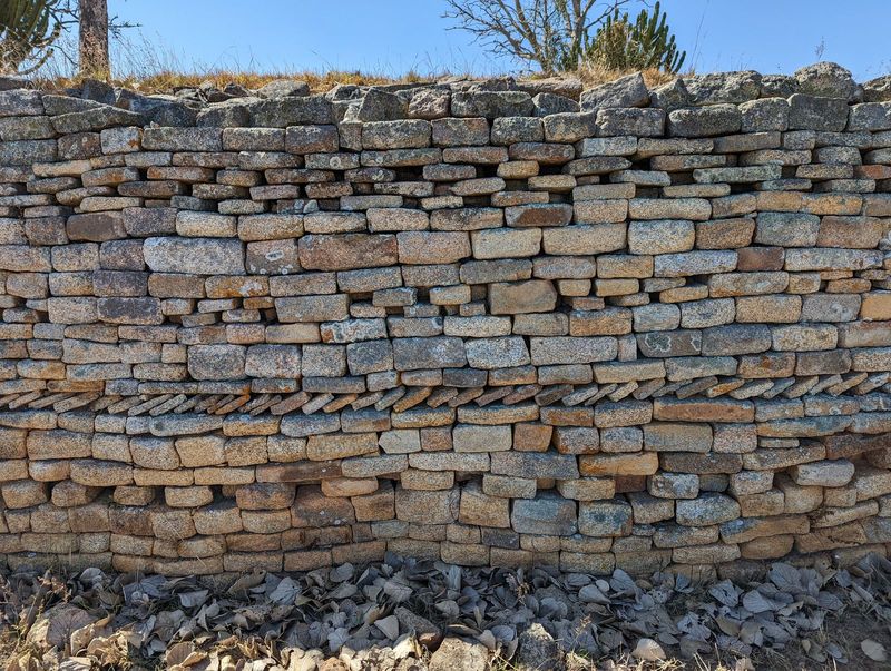 Here, from a separate and probably rebuilt platform is a clear display of Danongombe's chessboard and herringbone patterns.