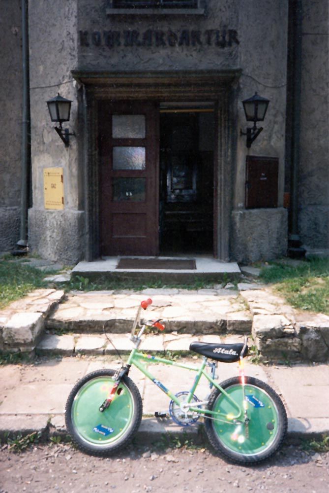 Another neighbor: Oswiecim, or Auschwitz. Here, outside the part of the camp that's preserved as a museum, and with its sinister lettering a