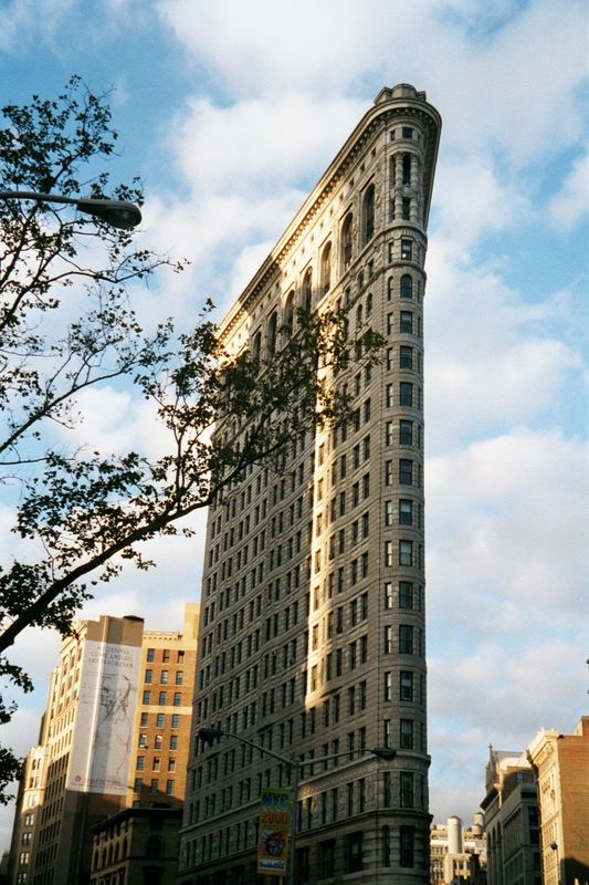 Although there were dozens of steel-framed buildings in New York City by 1900, this one stands out. It's the 20-story Flatiron Building orig