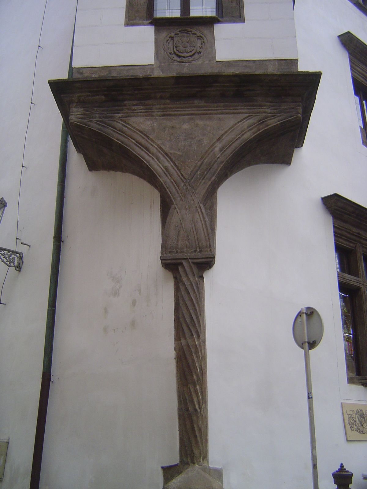 There's a curate's residence too, with this decorative corner.