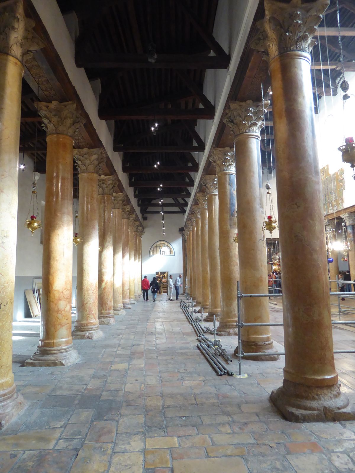 The limestone pillars came from an even older church.