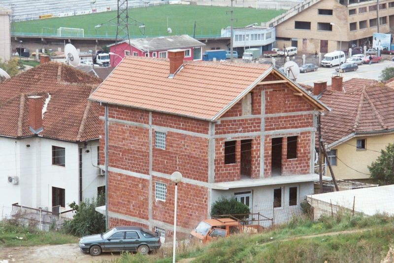 Typical house construction: concrete beams with hollow-brick infill.