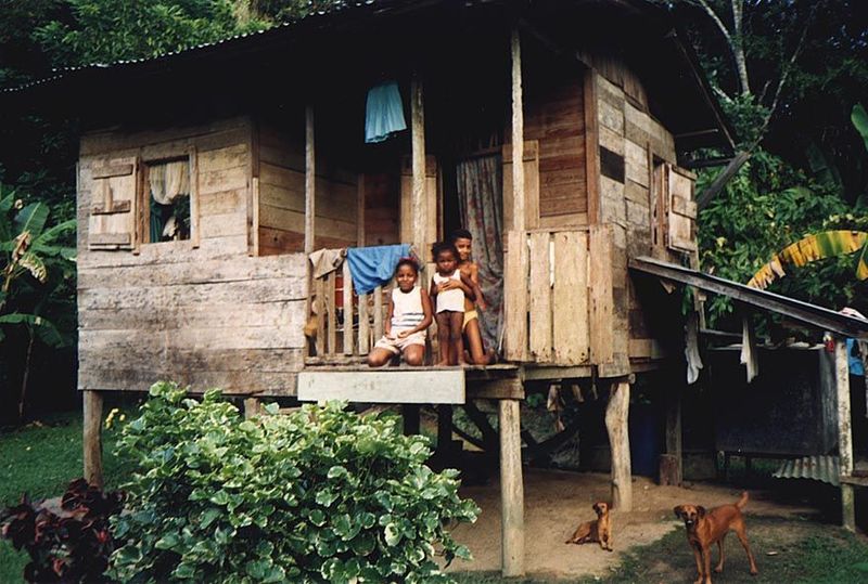Here's a house along such a road near Penal, south of San Fernando.