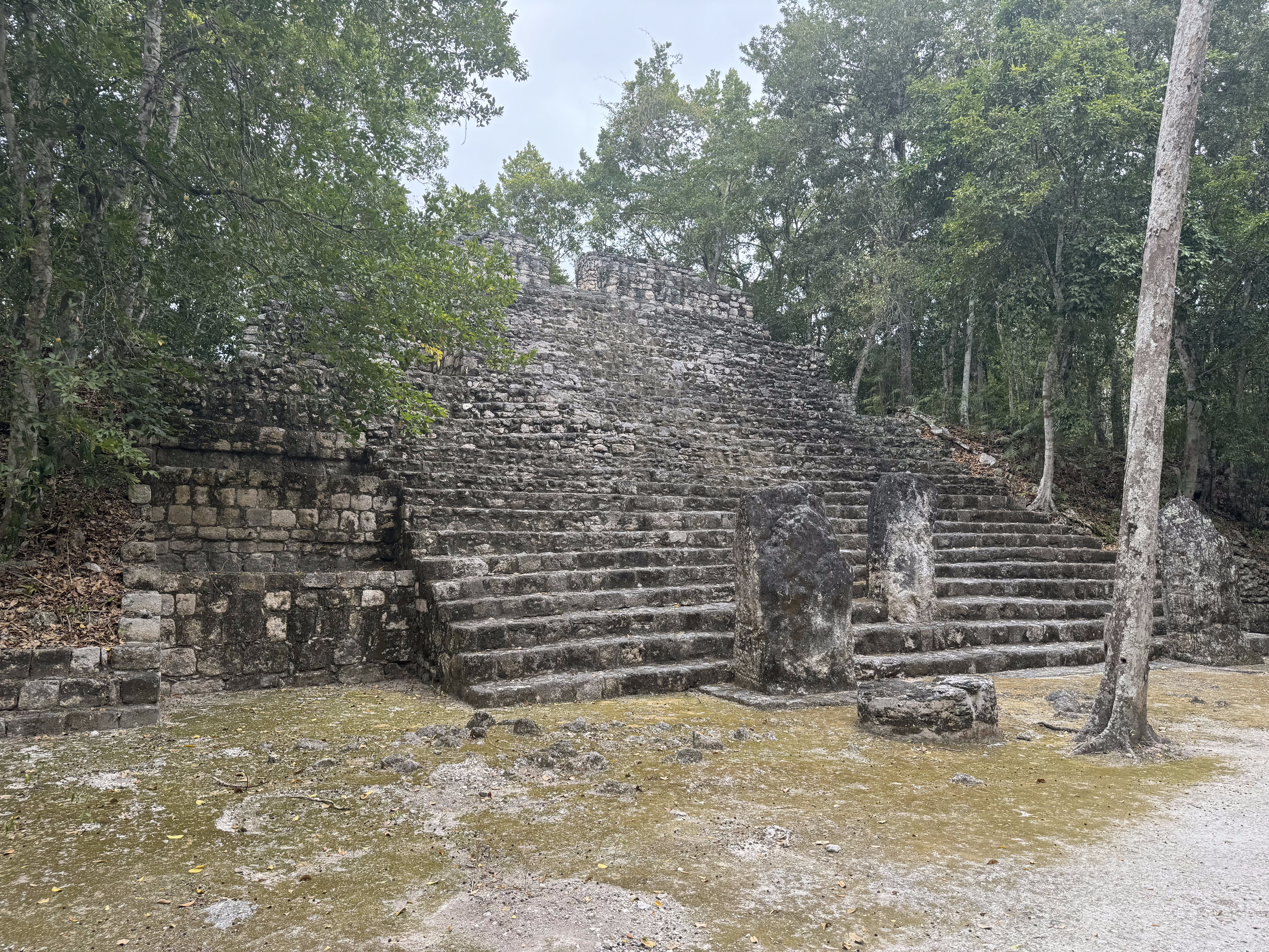 Not this one, either.  It's Stucture 4, on the east side of the plaza.  Carrasco writes that "plazas were viewed as the Primordial Sea, and