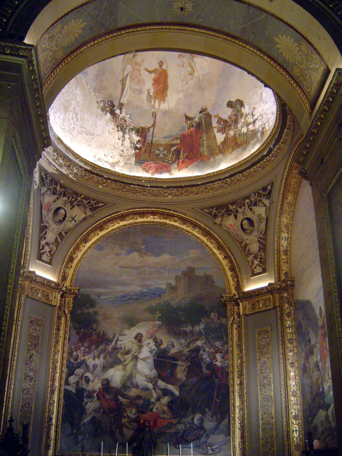 A chapel apparently showing the irresistible advance of Christian forces against Islam.
