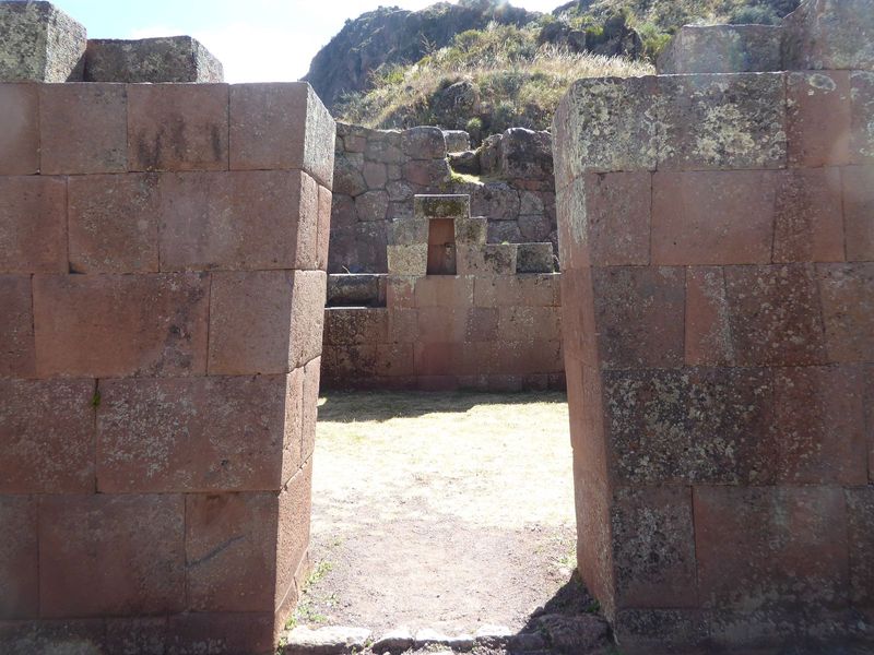 The lean of the jamb is not so easily explained, though it conforms to the trapezoidal form that is quintessential to Inca design.