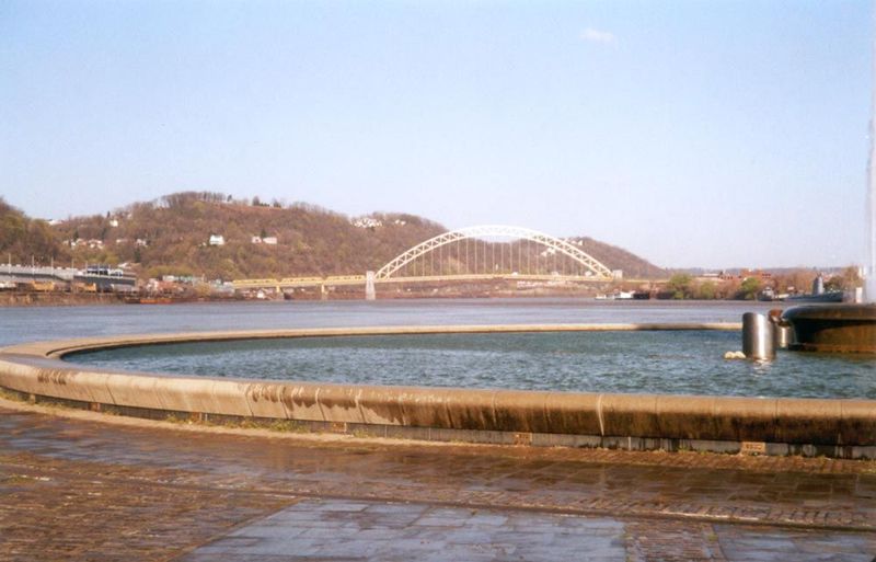 Looking west, toward the Westend Bridge U.S. 19, which crosses the newly hatched Ohio River. The Monongahela is visible at the left; the All