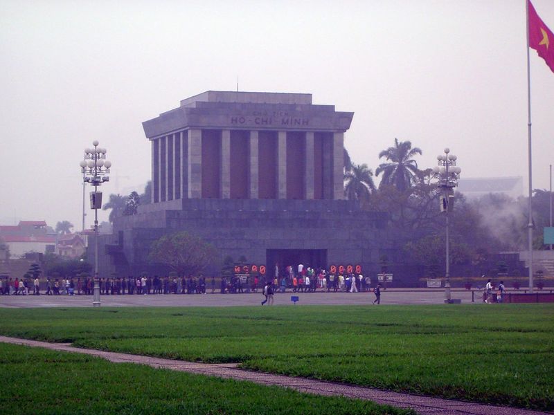 Meanwhile, the crowds continue to gather at Ho Chi Minh's mausoleum, built in 1975 and already from another world.