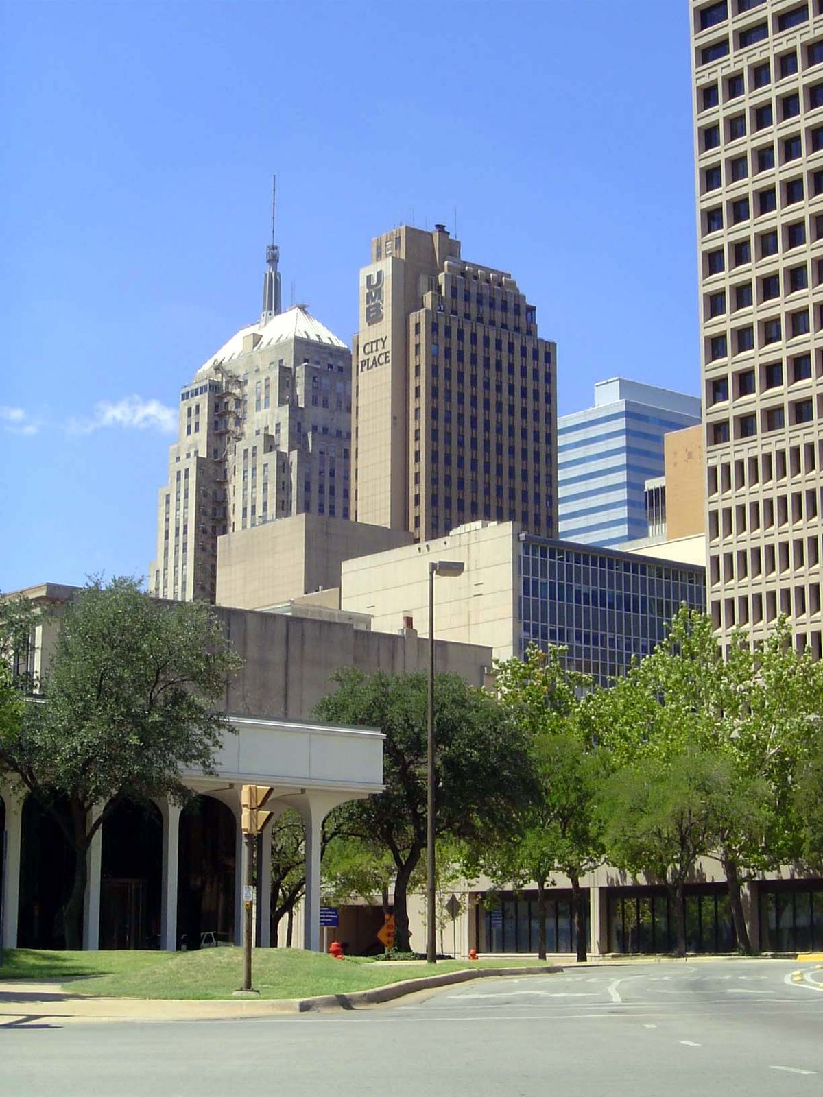 From the northeast: First National, City Place, the Oklahoma Tower, and Kerr-McGee \SandRidge.
