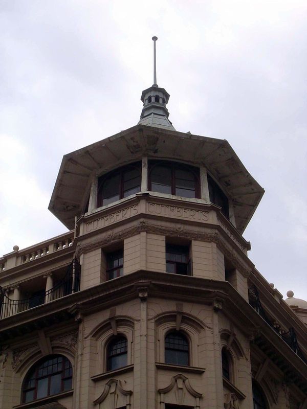 Cuthbert's turret was for a time leased as studio space to artists. Chipkin writes of its "wide-eaved corner turret with a steep roof cone s