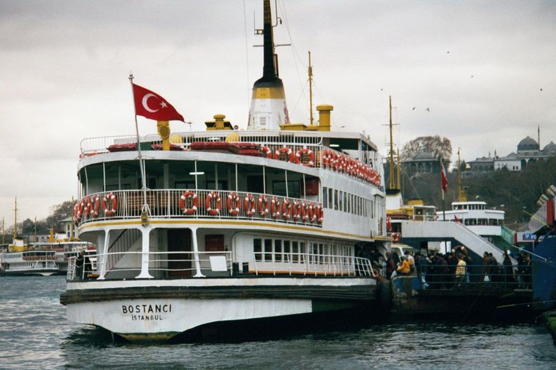 The ferry terminal at Eminonu, just inside the Golden Horn. Despite the new bridges, ferries across the Bosporus are still very active.