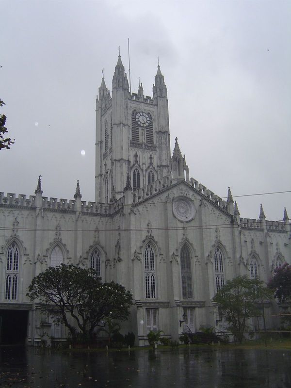 Near the south end of the Maidan: St. Paul's Cathedral, designed by W.N. Forbes in 1819, begun in 1839, and finished in 1847 with the help o