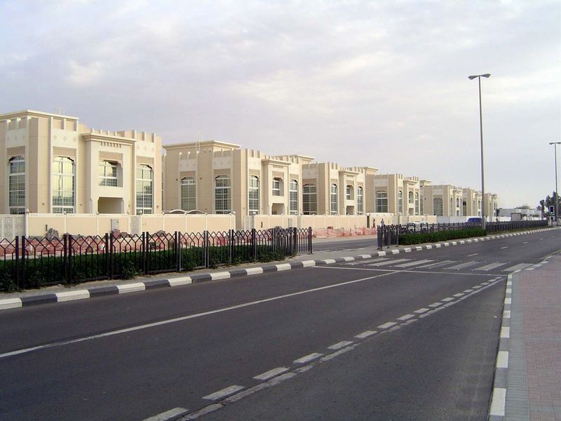 Across the street, a most peculiar housing development.
