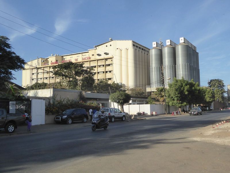 Head east from Medina and before you fall into the water you'll come to a large industrial district including the Grands Moulins de Dakar. I
