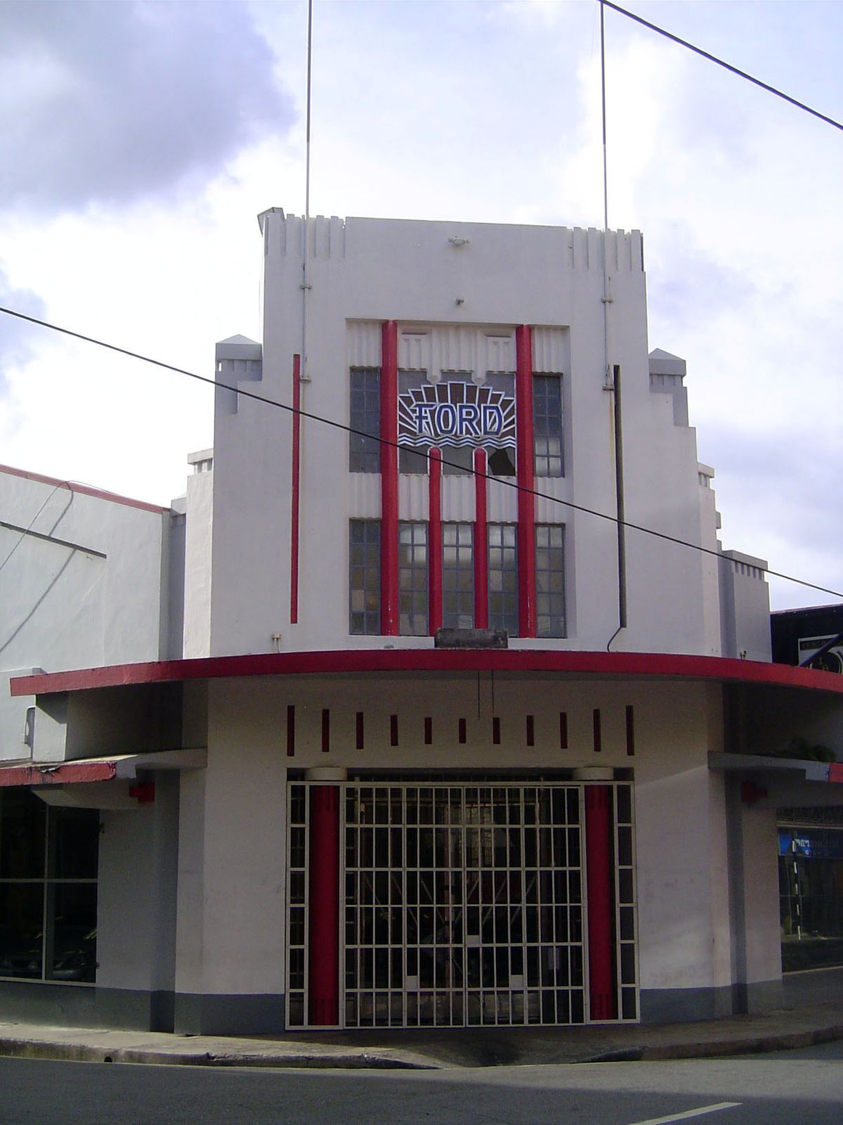 An elegant old Ford dealership.