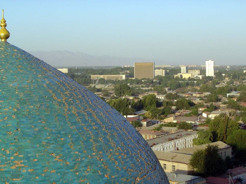The same Soviet complex seen from Bibi Khanum.