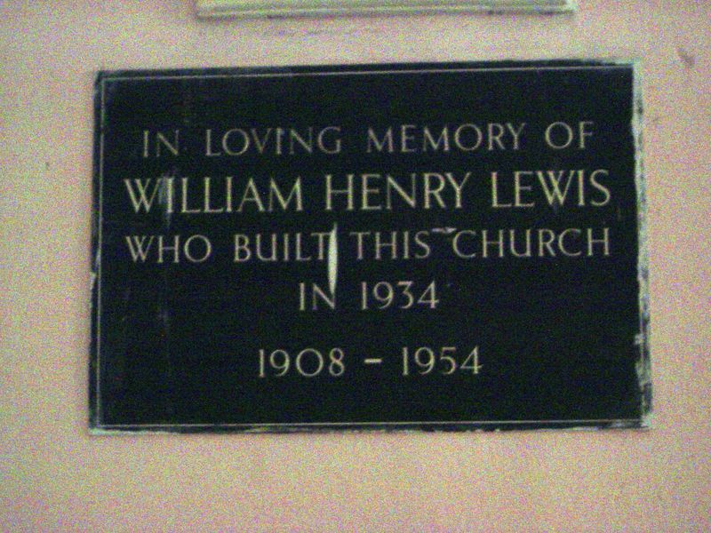 One of the few plaques inside the church.