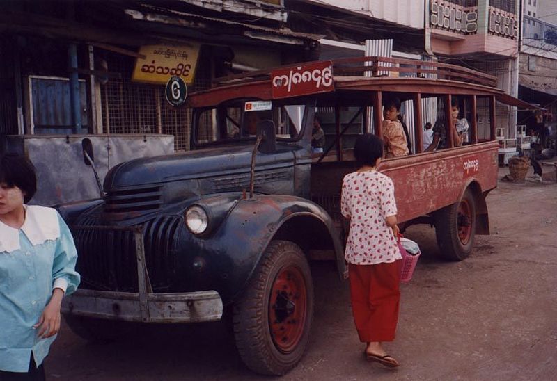 On-land transport is dominated by World War II-vintage trucks, a running museum of Fords, Chevies, and Dodges.