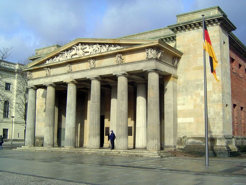 Another Schinkel project, the Neue Wache or New Watch guardhouse of 1818. It became a war memorial in 1931 and is now the Central Memorial o