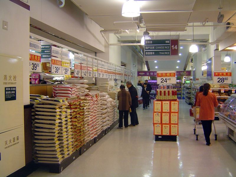 There's a supermarket downstairs. Plenty of choice when it comes to rice.