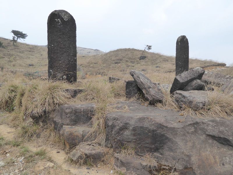 The Khasis have left stones like these scattered about. They carry no inscriptions.