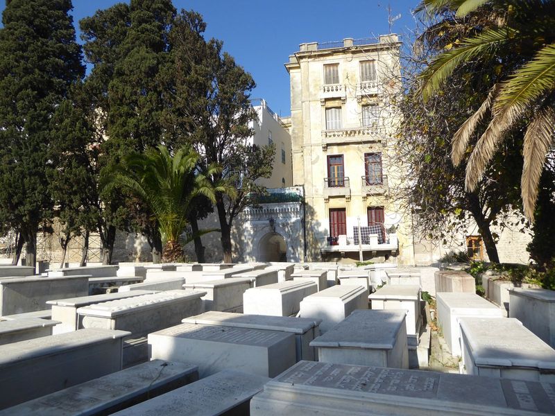 There's the American Gate once again, and these are tombs in a Jewish cemetery. We're at about five o'clock and at a point where the city wa