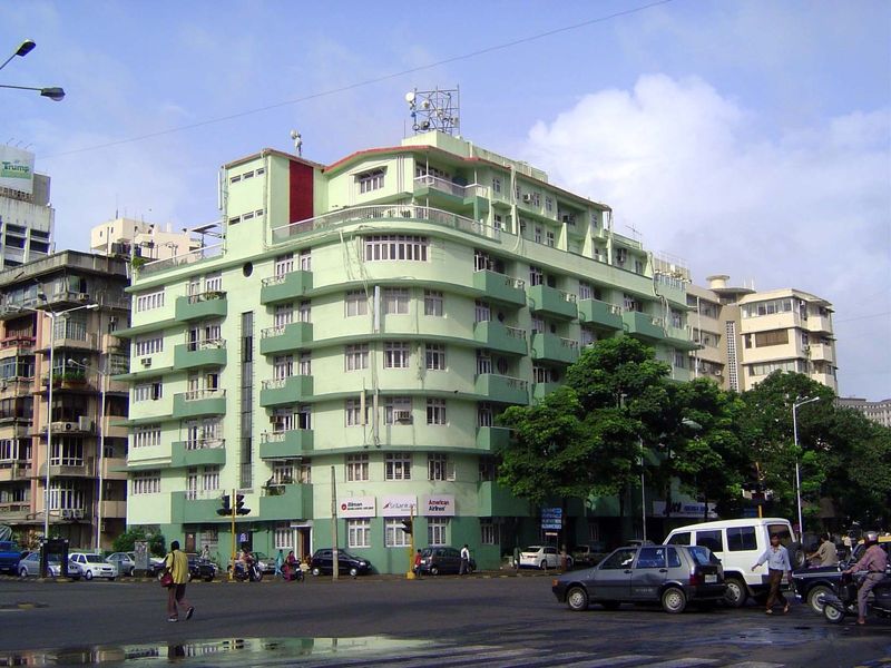 A typical apartment building in this neighborhood. Built in the 1940s and designed by Poonegar and Billimoria, it's the Firuz Ara at 160 Que