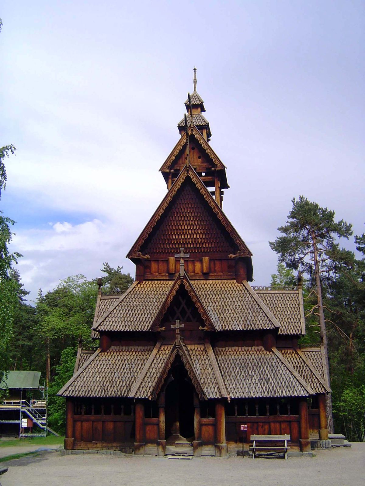 It's called a stave church, the name coming from the whole-timber columns framing the nave.