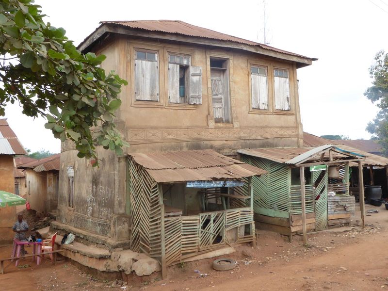 Houses can be substantial. Odd that the biggest house in the village is right on the highway. The builder must have subscribed to the theory